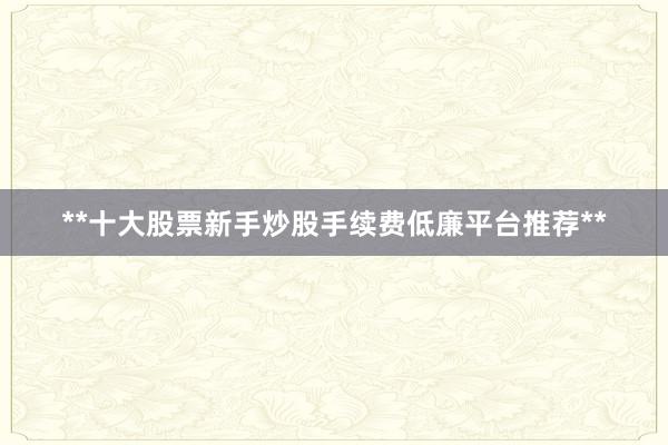**十大股票新手炒股手续费低廉平台推荐**