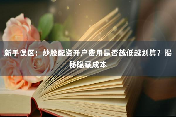 新手误区：炒股配资开户费用是否越低越划算？揭秘隐藏成本