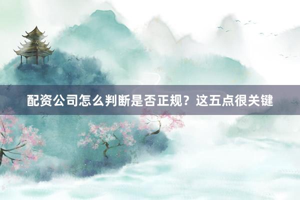 配资公司怎么判断是否正规？这五点很关键