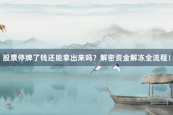 股票停牌了钱还能拿出来吗?解密资金解冻全流程!
