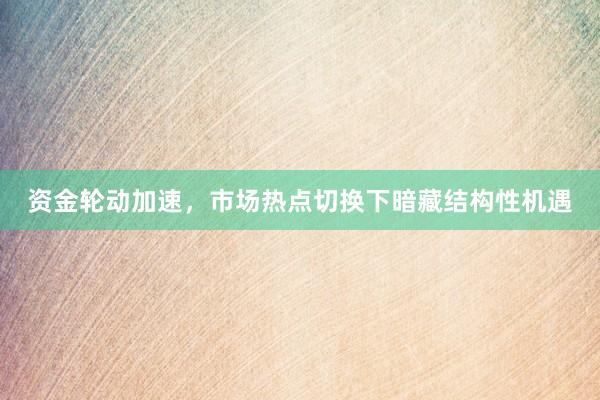 资金轮动加速,市场热点切换下暗藏结构性机遇