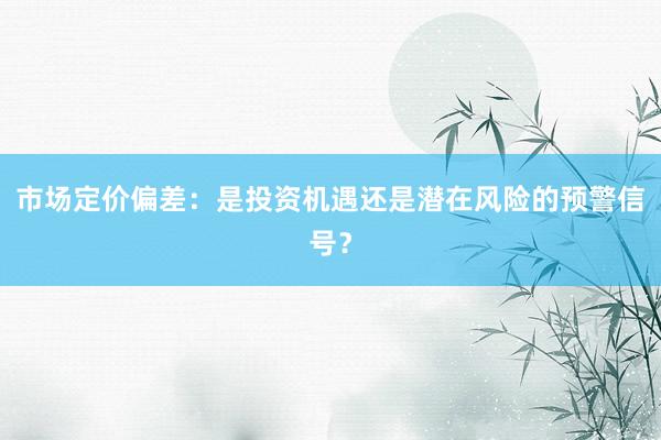市场定价偏差:是投资机遇还是潜在风险的预警信号?