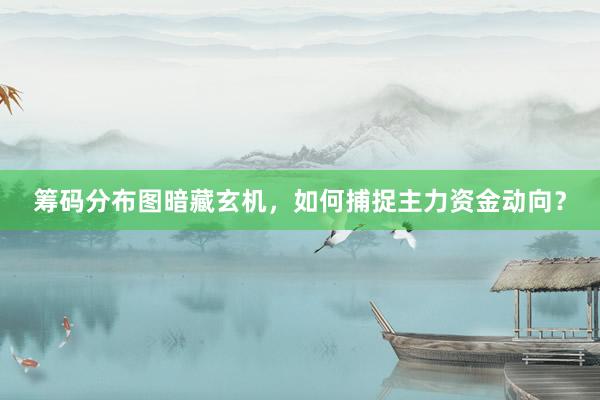 筹码分布图暗藏玄机，如何捕捉主力资金动向？
