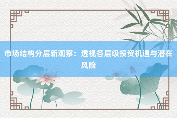 市场结构分层新观察：透视各层级投资机遇与潜在风险