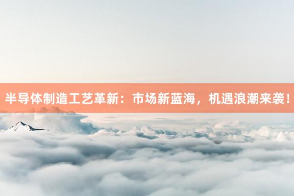 半导体制造工艺革新:市场新蓝海,机遇浪潮来袭!